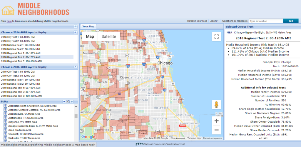 Screenshot of Middle Neighborhoods map tool